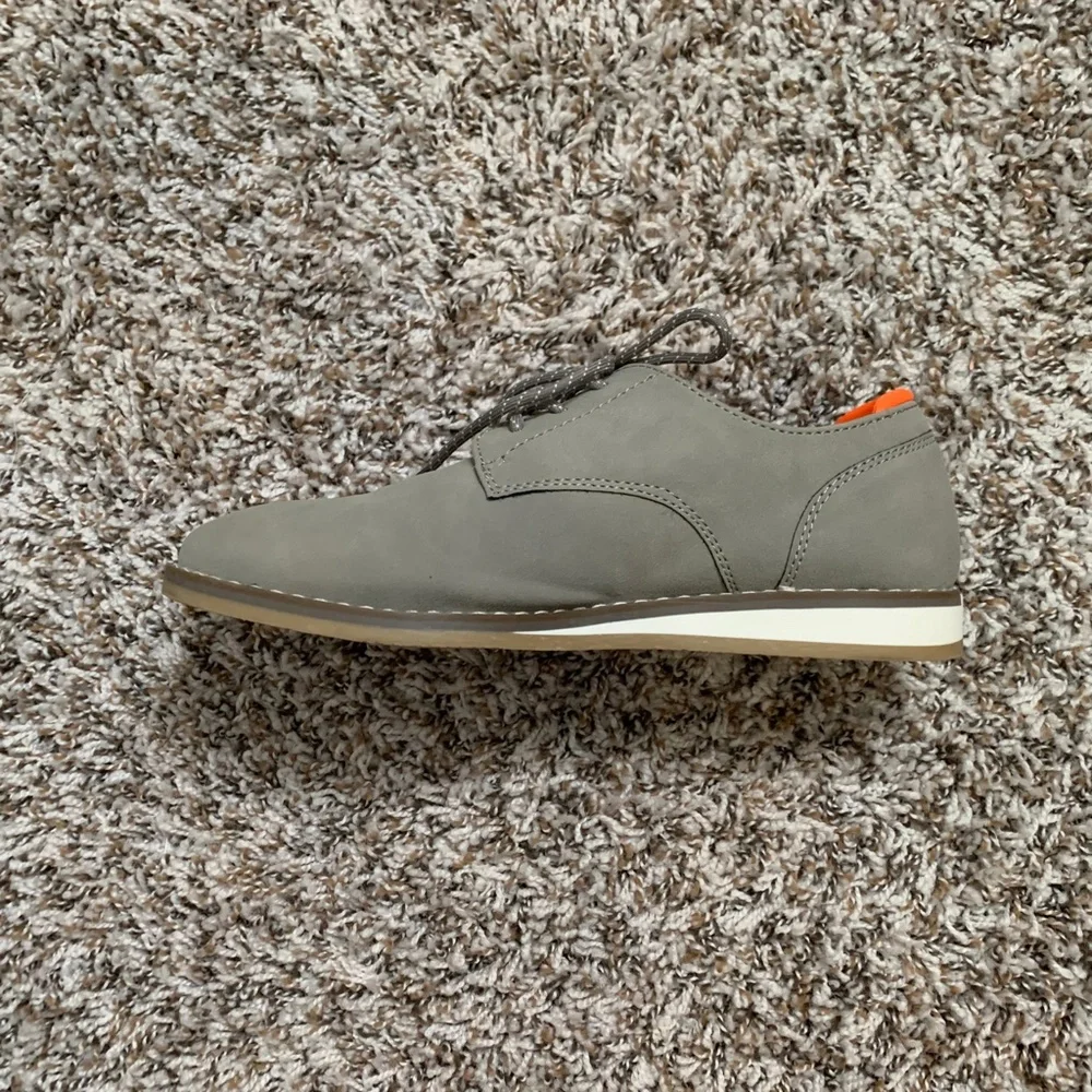 Thereabouts Boys Milford Jr Dress Shoes Gray /Orange Faux Suede Memory Foam 6M